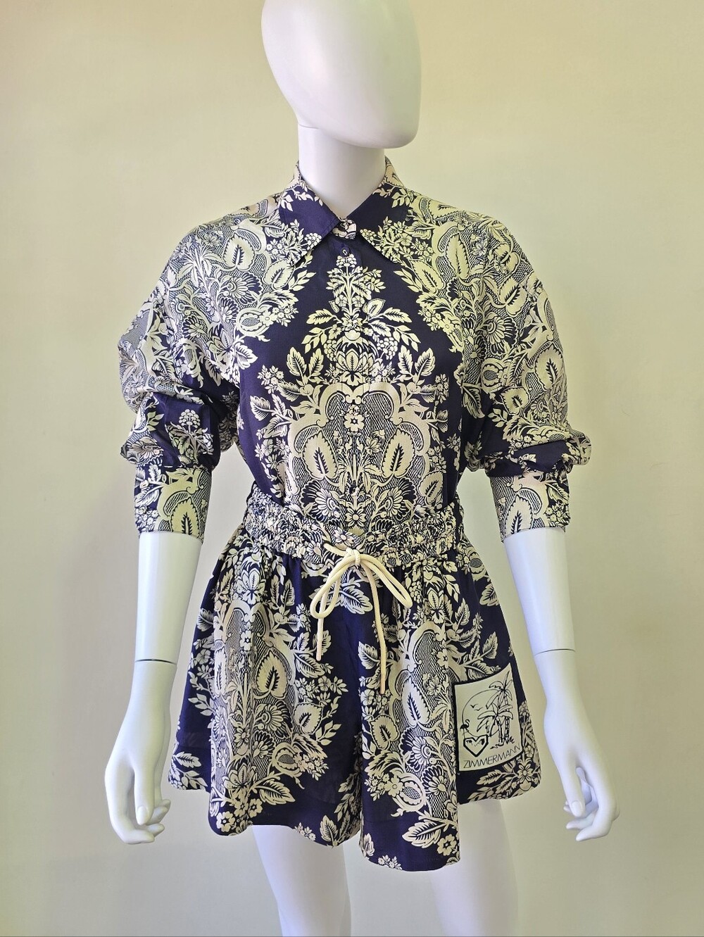 Zimmermann Printed Silk Shirt and Short Set